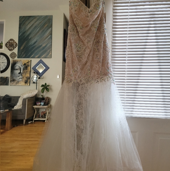 Beautiful GIGI Designs by La Femme lace gown - Picture 2 of 14